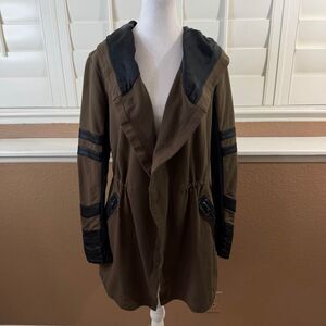 Blanc Noir Maitri Traveler Open Jacket Green Black Sz M Grunge Goth Urban Chic